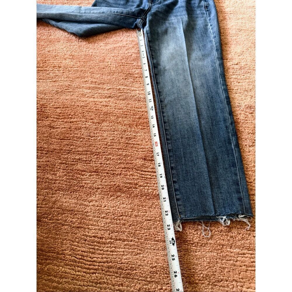 Talbots Modern Ankle Jean 4P Blue Stretch Denim Raw Hem Jeans Petite - Picture 5 of 8